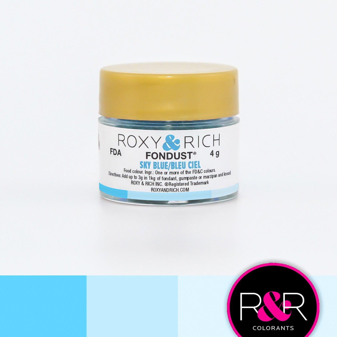 Roxy & Rich Sky Blue Fondust  (# F4-022) 4 G - Papagino Foods Inc.