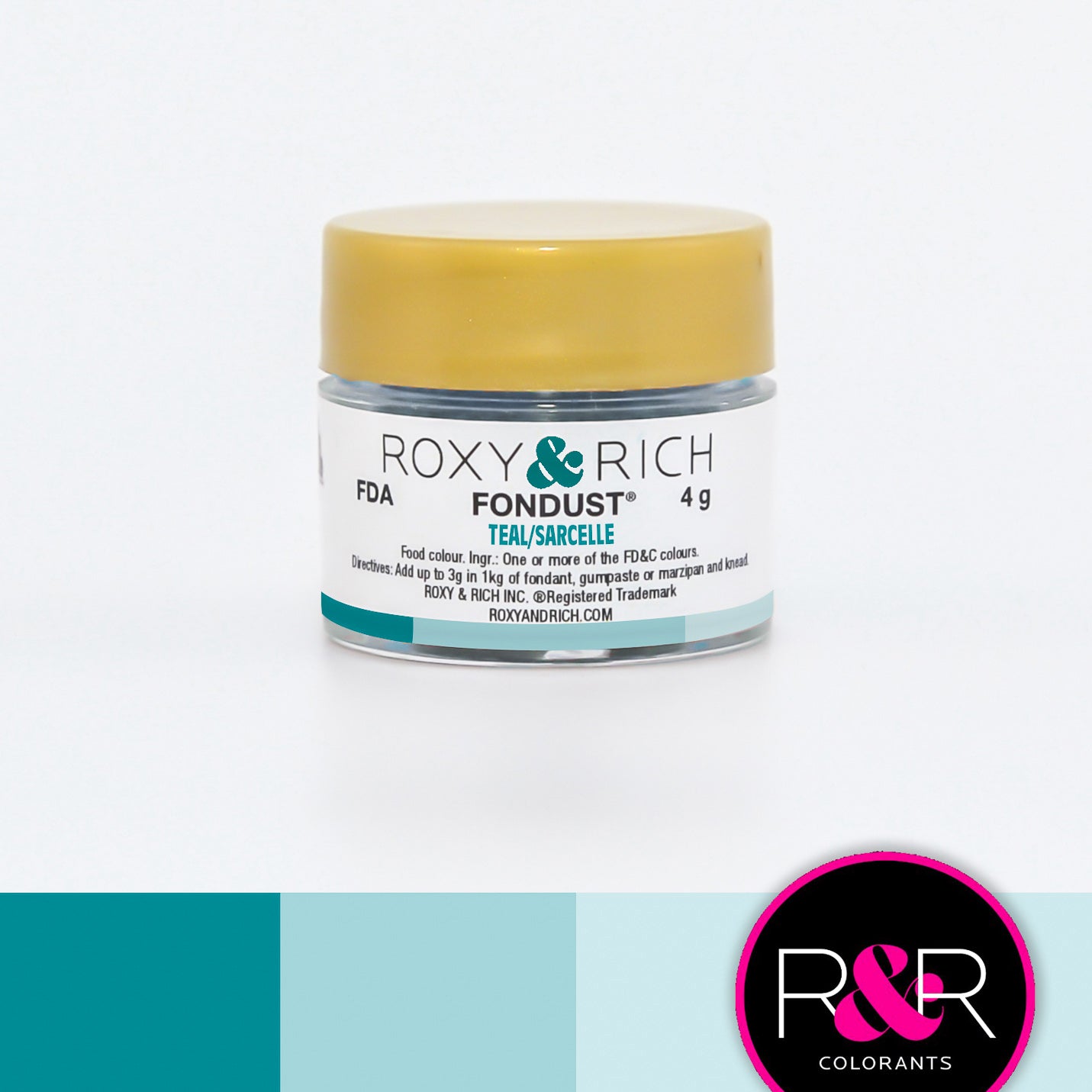 Roxy & Rich Teal Fondust  (# F4-030) 4 G - Papagino Foods Inc.