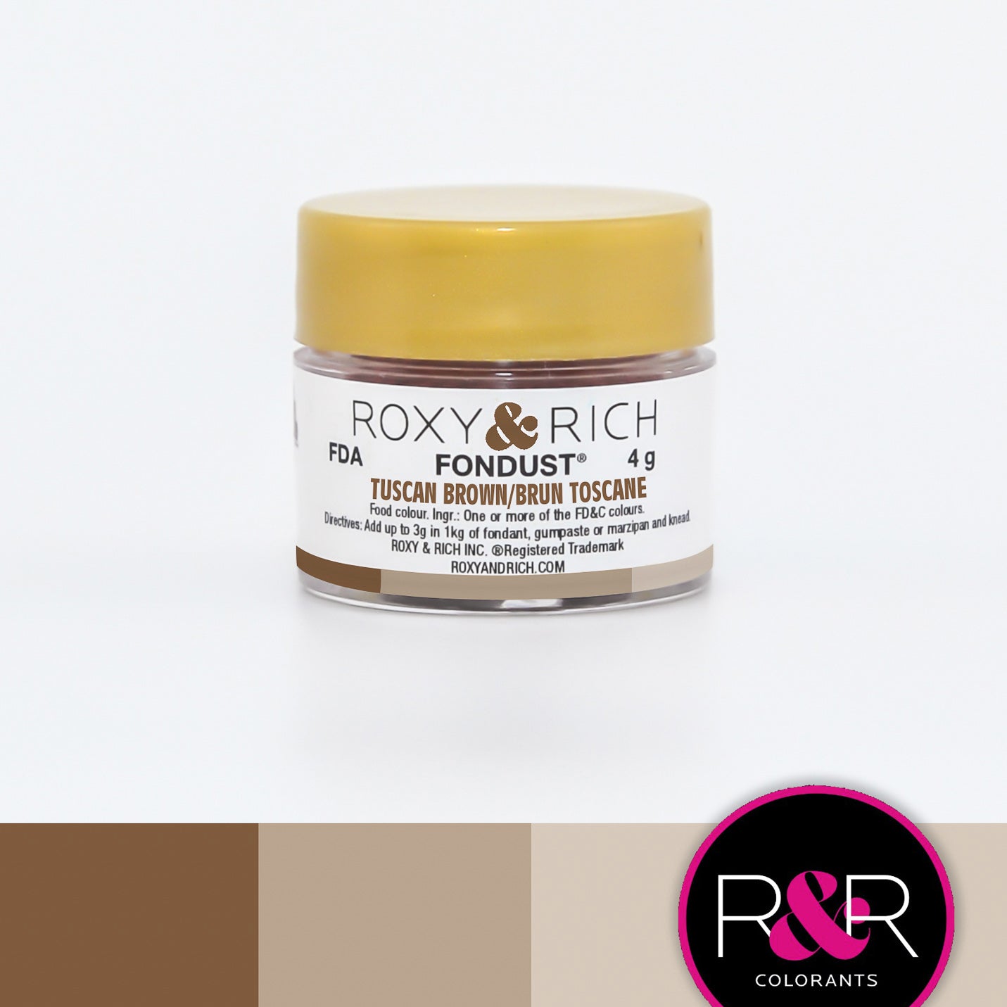 Roxy & Rich Tuscan Brown Fondust  (# F4-034) 4 G - Papagino Foods Inc.