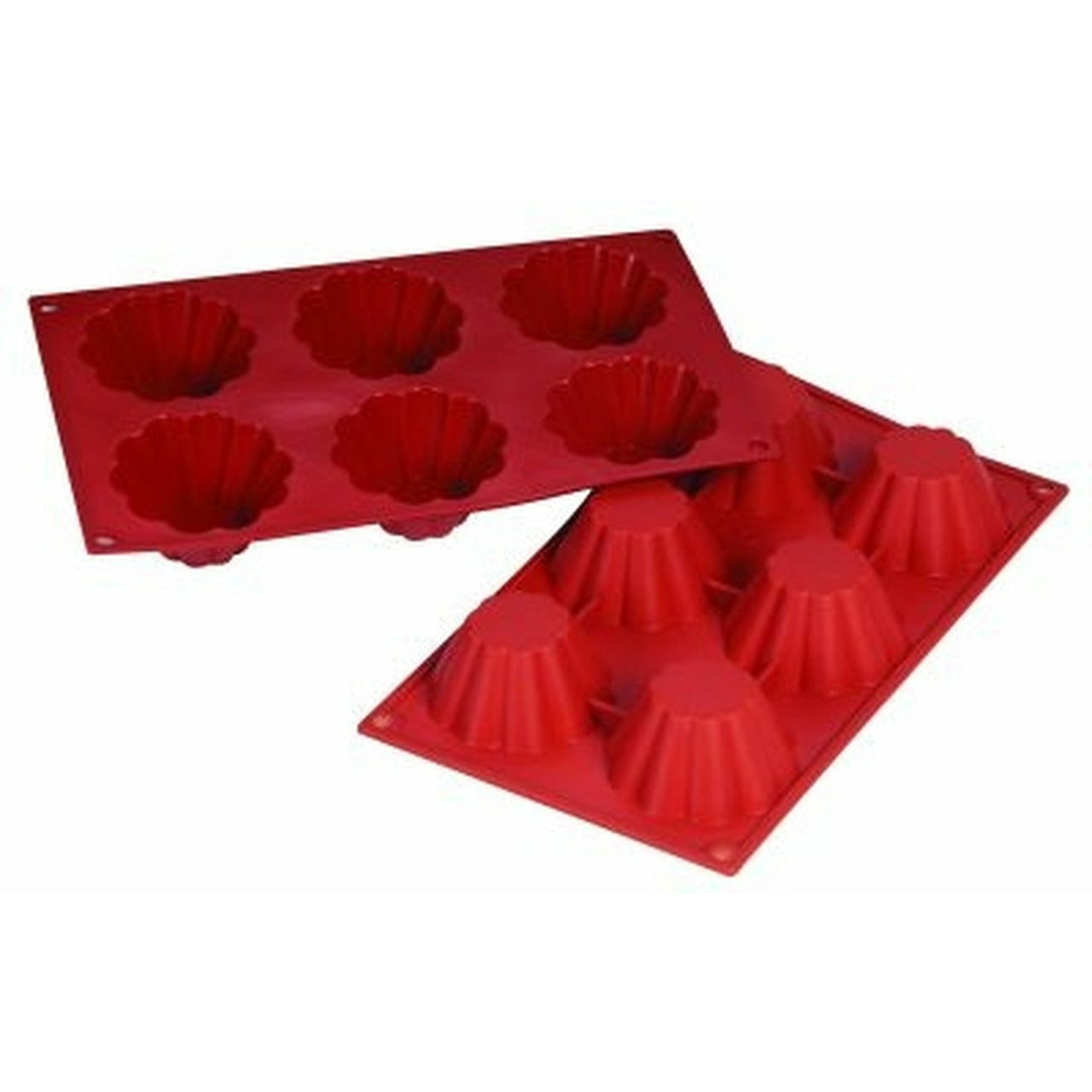 Fat Daddio, Silicone Baking Mold, Brioche, 3.7 oz., 3.11 in x 1.46 in High, 6 Cavities (#SMF034) - Papagino Foods Inc.