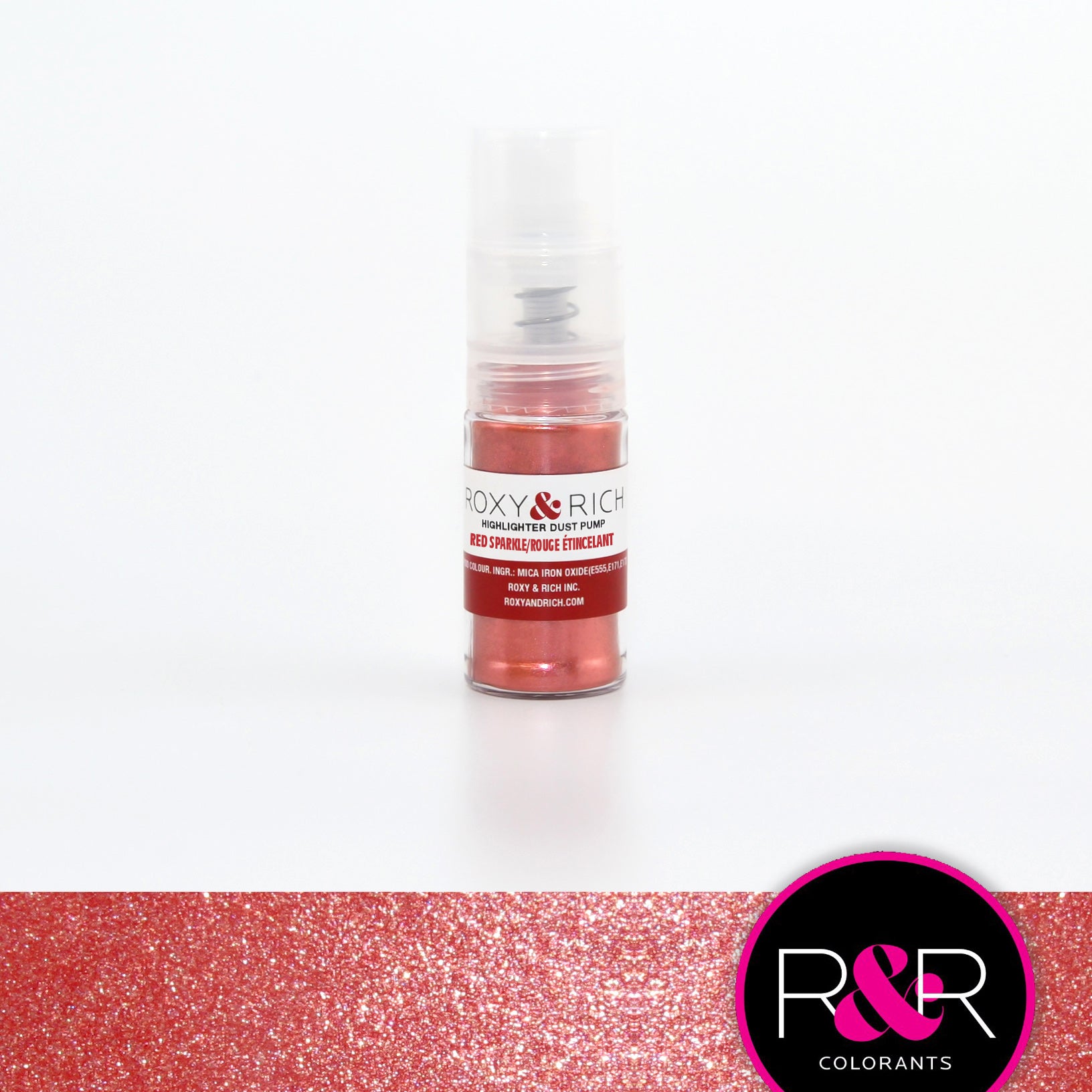 Roxy & Rich Sparkle Dust Pump Highlighter Red Sparkle (# G4-008P) - 4 G - Papagino Foods Inc.