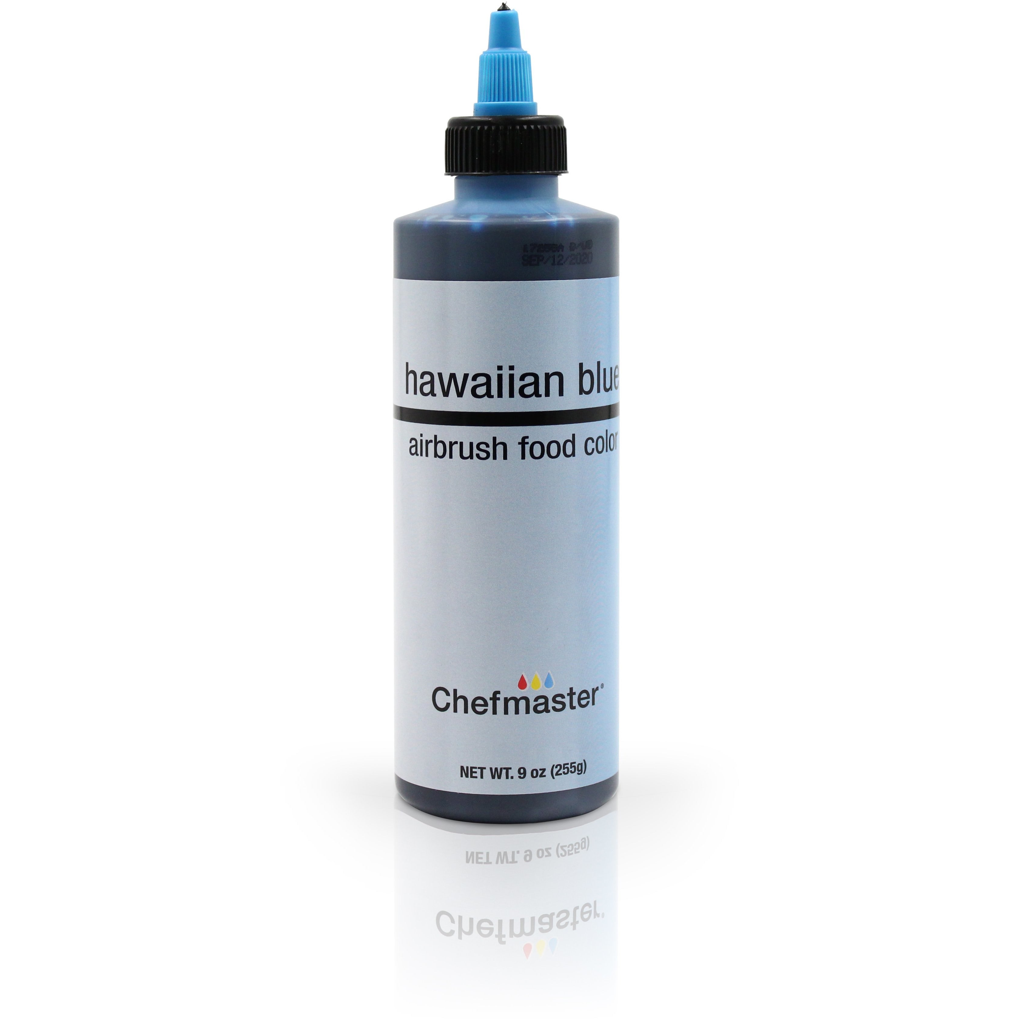 Chefmaster Hawaiian Blue Airbrush Food Coloring (# 3186) 9.0 OZ - Papagino Foods Inc.