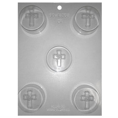 CROSS WITH ROSE ROUND SANDWICH COOKIE CHOCOLATE MOLD Product #90-16206 - Papagino Foods Inc.