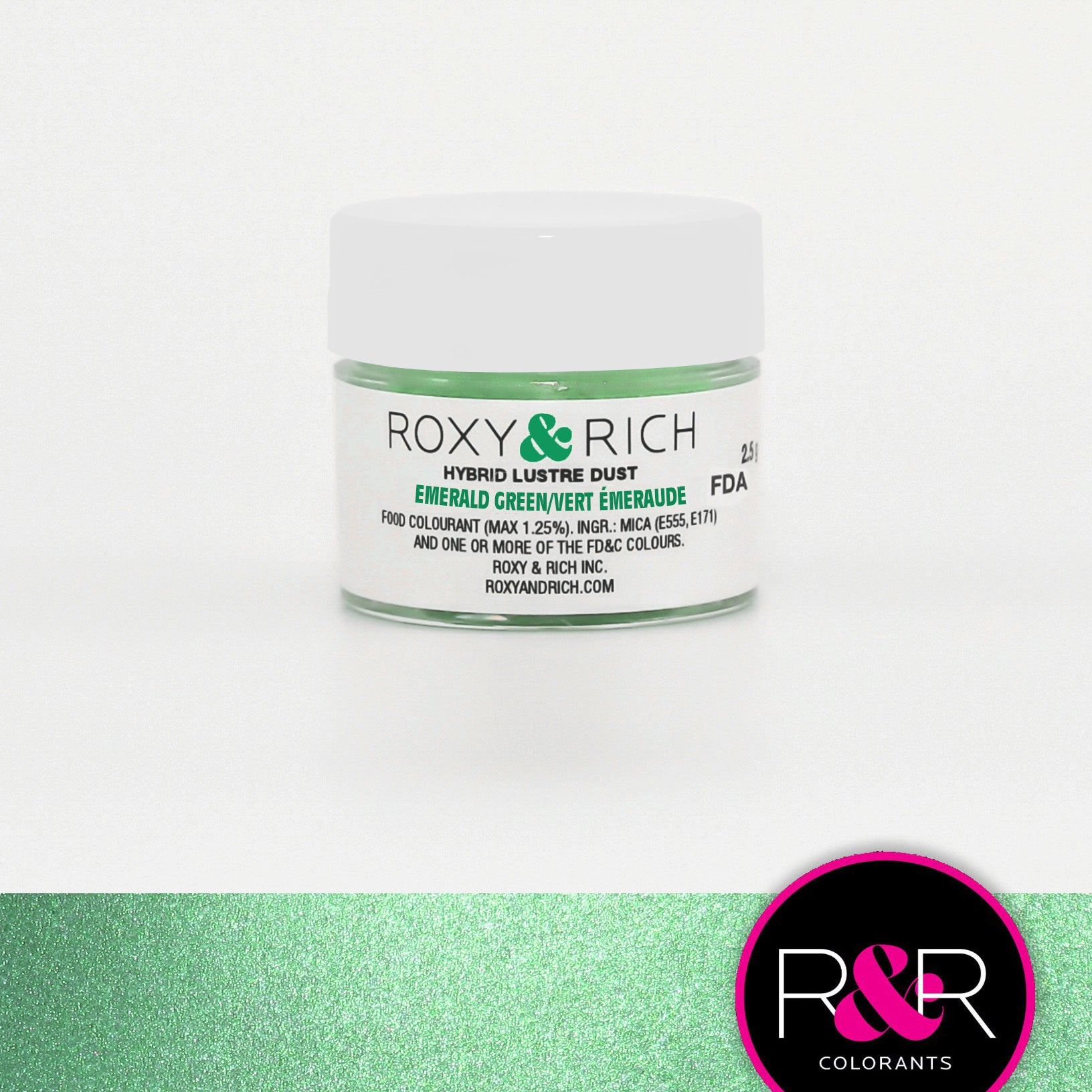 Roxy & Rich Hybrid Luster Dust Emerald Green (# L2-033) - 2.5 G - Papagino Foods Inc.