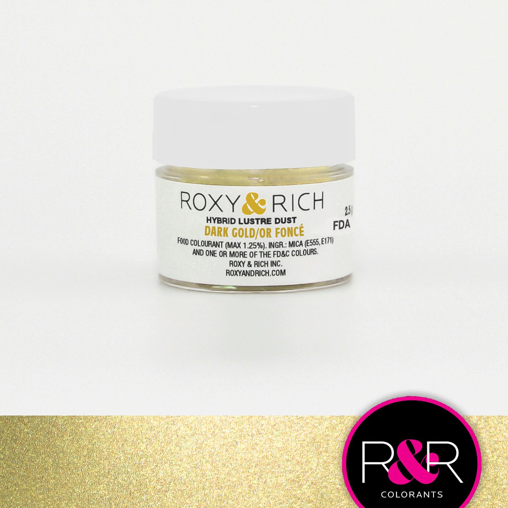 Roxy & Rich Hybrid Luster Dust Dark Gold (# L2-046) - 2.5 G - Papagino Foods Inc.