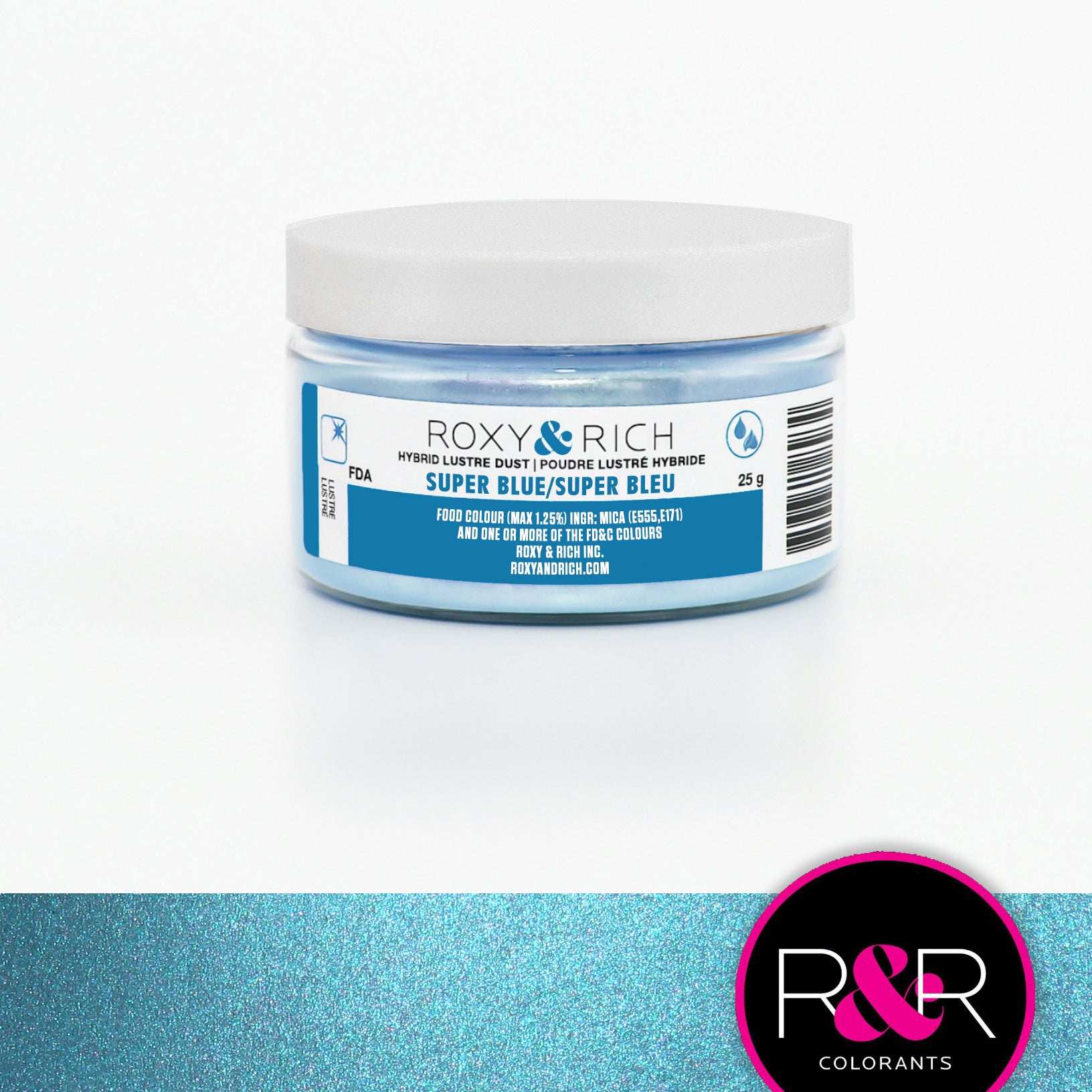 Hybrid Luster Dust Super Blue 25g  (#L25-007) - Papagino Foods Inc.