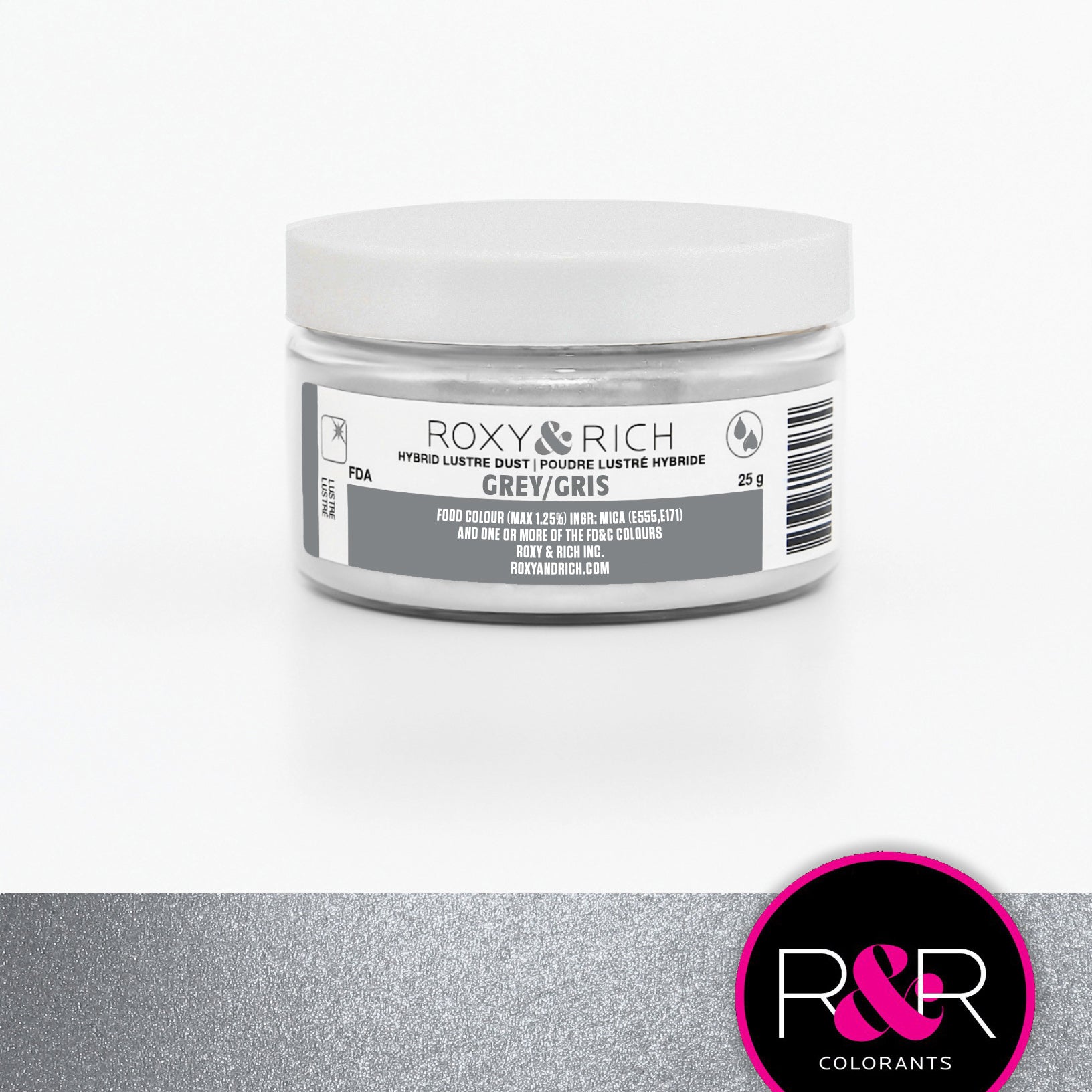 Hybrid Luster Dust Grey 25g  (#L25-011) - Papagino Foods Inc.