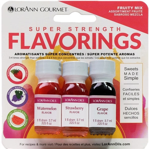 LorAnn Flavoring- Super Strong- Strawberry/Grape/Watermelon-3 Pack / 1 Dram - Fruity Mix - - Papagino Foods Inc.