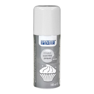 PME Lustre Edible Spray - silver ( 100ml - 3.38 OZ) #LS699 - Papagino Foods Inc.