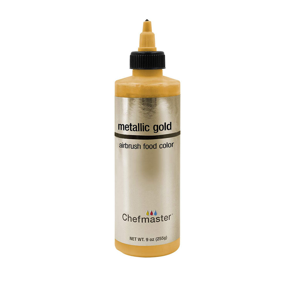 Chefmaster Metallic Gold Airbrush Food Coloring (# 3705) 9.0 OZ - Papagino Foods Inc.