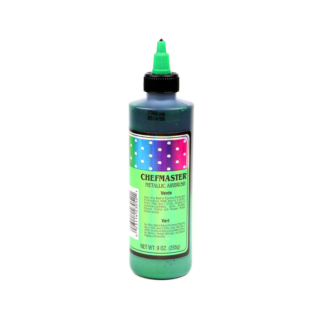 Chefmaster Metallic Green Airbrush Food Coloring (# 3706) 9.0 OZ - Papagino Foods Inc.