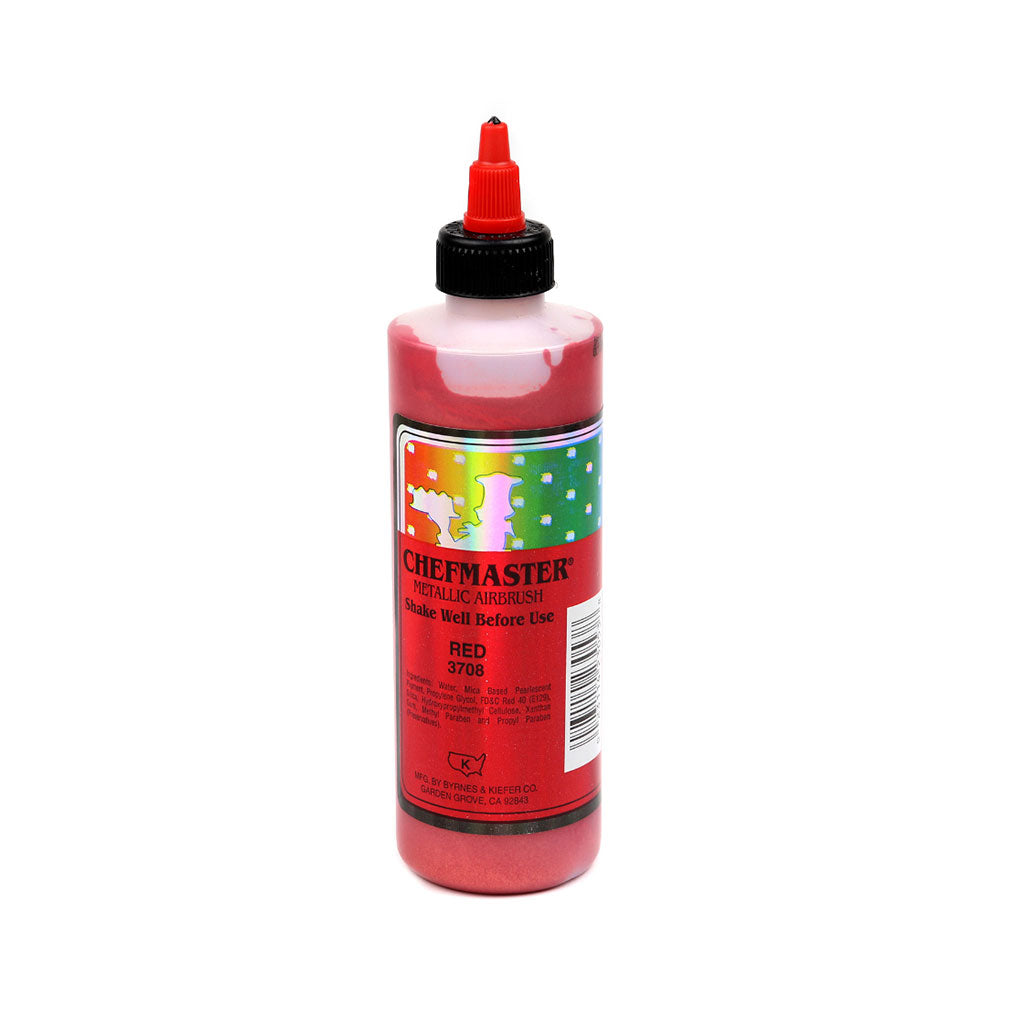 Chefmaster Metallic Red Airbrush Food Coloring (# 3708) 9.0 OZ - Papagino Foods Inc.