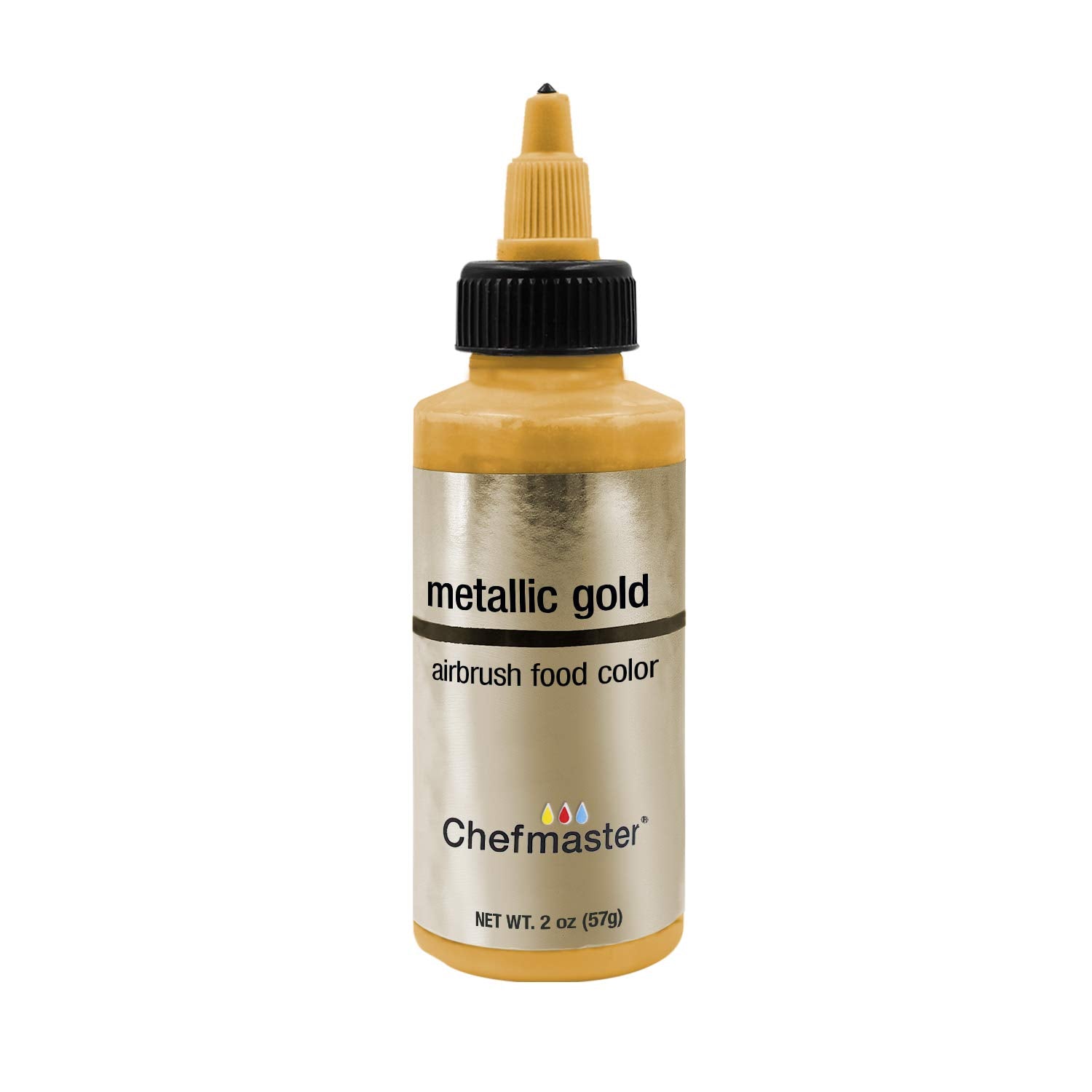 Chefmaster Metallic Gold Airbrush Food Coloring (# 3504) 2.0 OZ - Papagino Foods Inc.