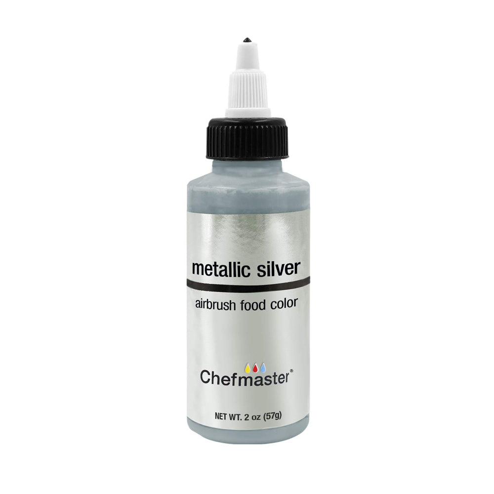 Chefmaster Metallic Silver Airbrush Food Coloring (# 3509) 2.0 OZ - Papagino Foods Inc.