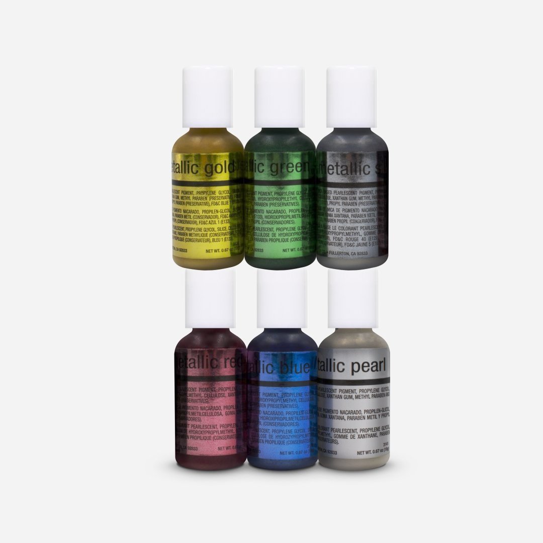 Chefmaster Airbrush Metallic color Kit 6x.64oz (3094) - Papagino Foods Inc.