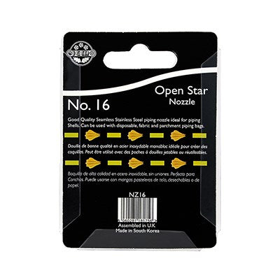 JEM Nozzle - Open Star Tip #16 #NZ16 - Papagino Foods Inc.