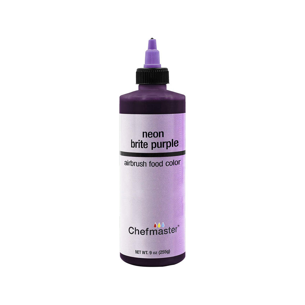 Chefmaster Neon Brite Purple Airbrush Food Coloring (# 3399) 9.0 OZ - Papagino Foods Inc.