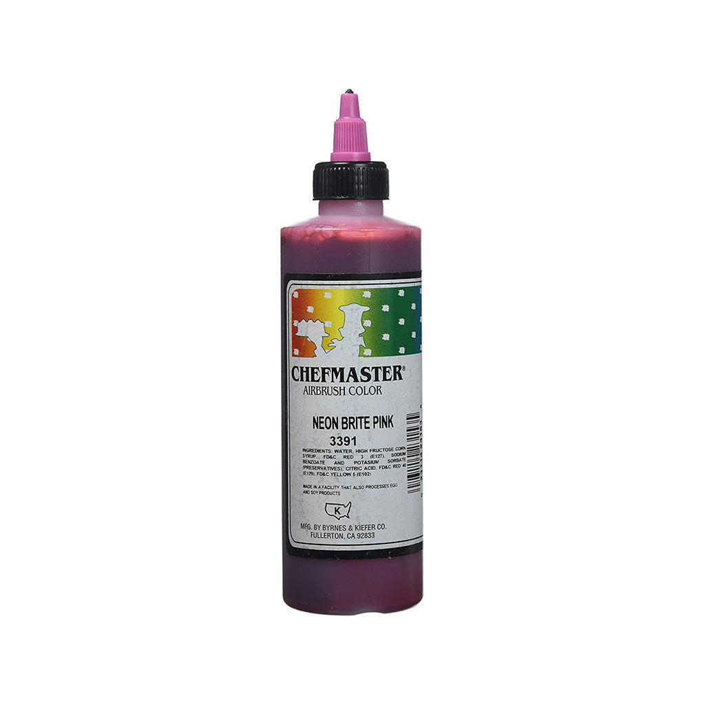 Chefmaster Neon Brite Pink Airbrush Food Coloring (# 3391) 9.0 OZ - Papagino Foods Inc.