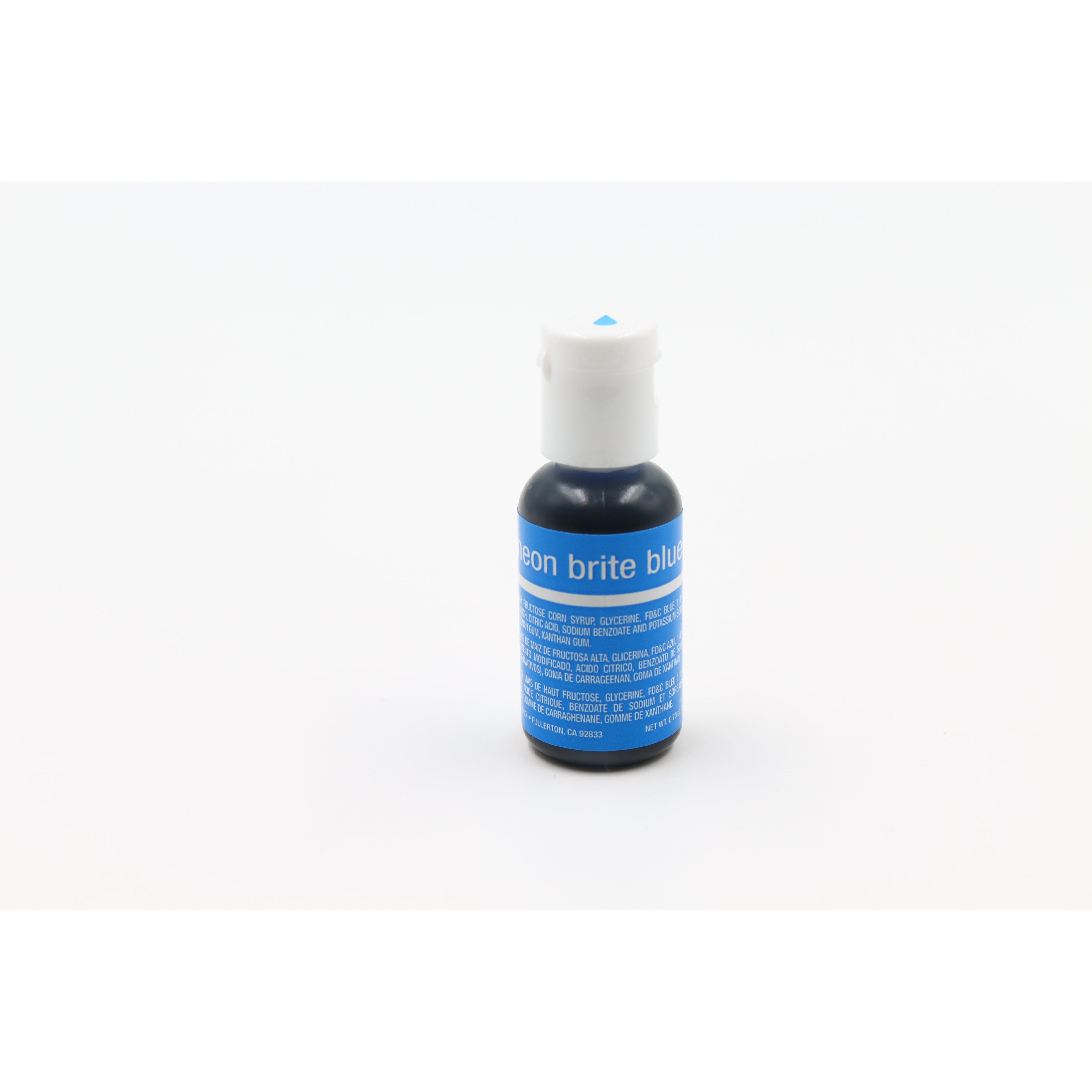 Chefmaster Neon Brite Blue Liqua-Gel Food Coloring (# 5454) 0.70 OZ - Papagino Foods Inc.