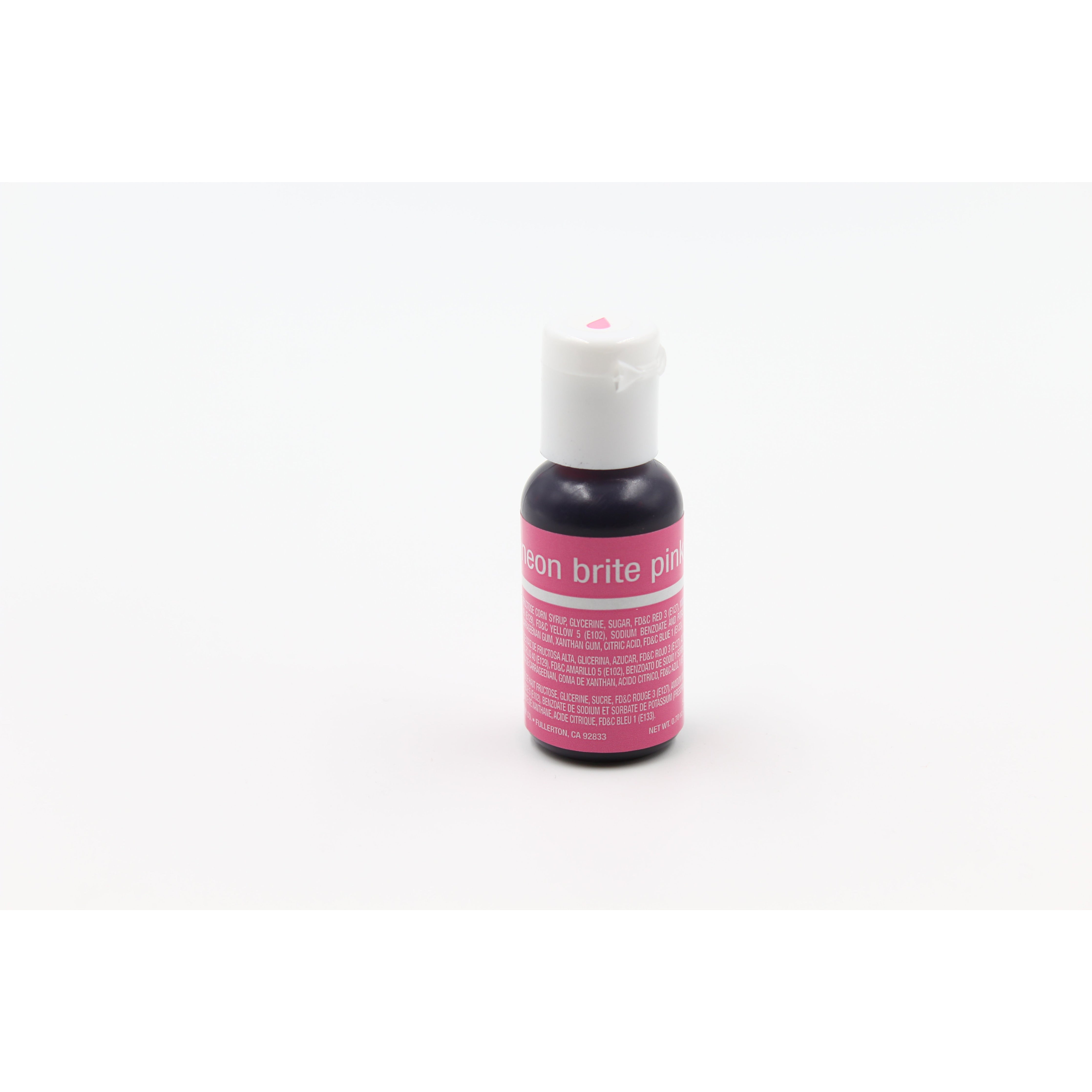 Chefmaster Neon Brite Pink Liqua-Gel Food Coloring (# 5452) 0.70 OZ - Papagino Foods Inc.