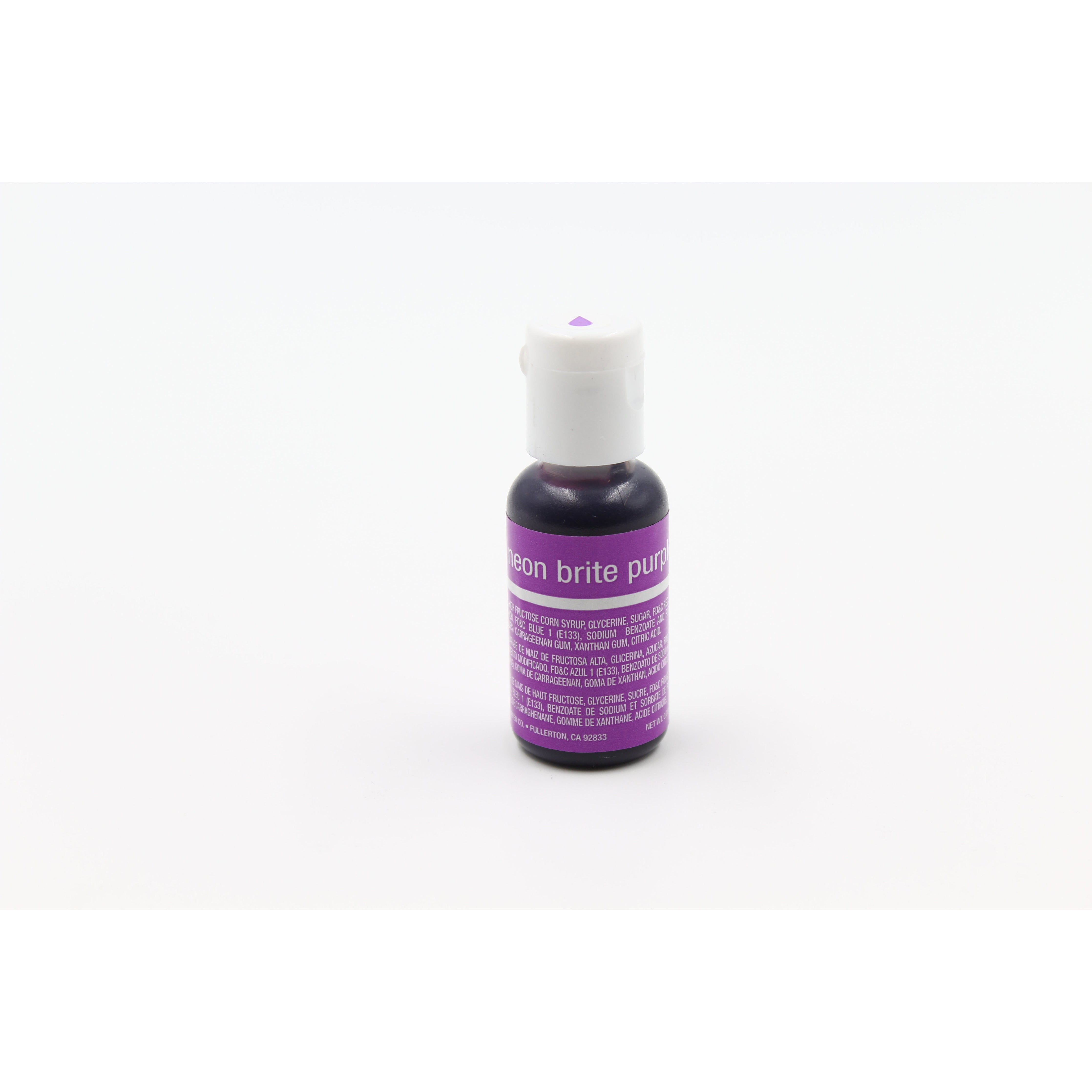 Chefmaster Neon Brite Purple Liqua-Gel Food Coloring (# 5259) 0.70 OZ - Papagino Foods Inc.