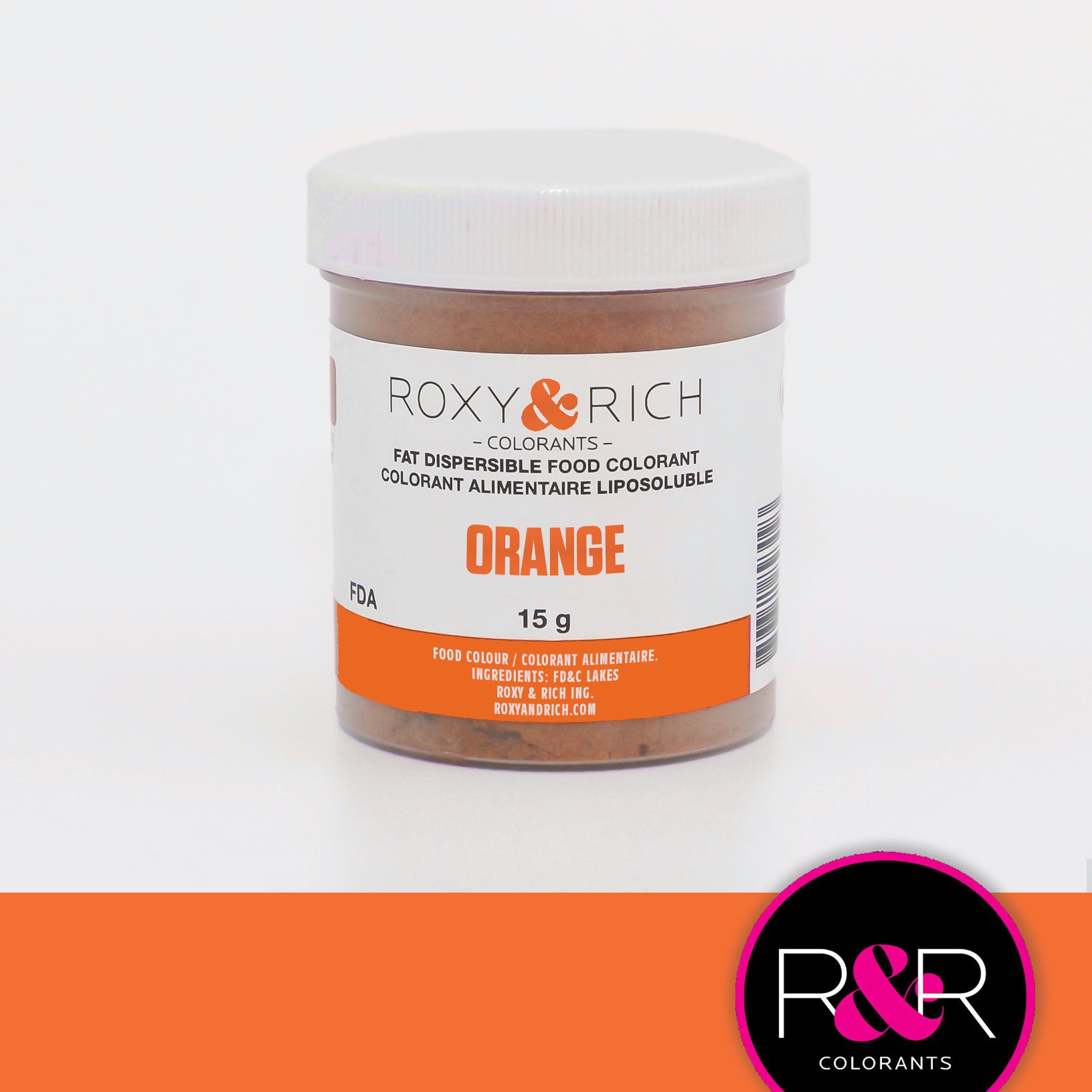 Roxy & Rich Fat Dispersible Dust Orange (# P15-B02) - 15 G - Papagino Foods Inc.