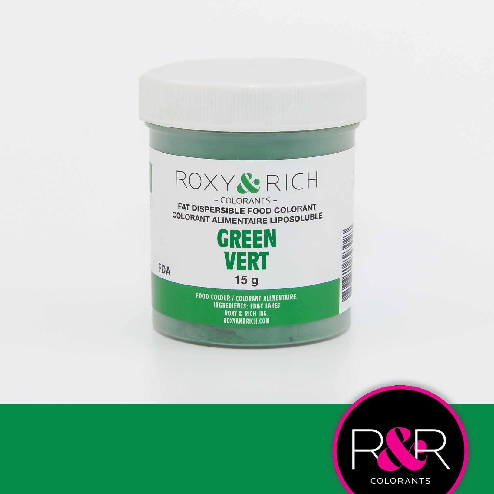 Roxy & Rich Fat Dispersible Dust Green (# P15-B07) - 15 G - Papagino Foods Inc.