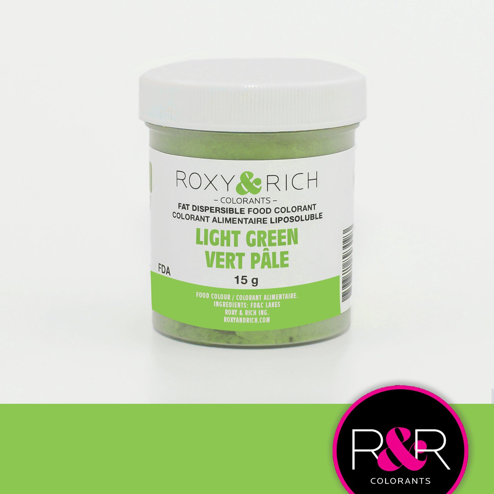 Roxy & Rich Fat Dispersible Dust Light Green (# P15-B08) - 15 G - Papagino Foods Inc.