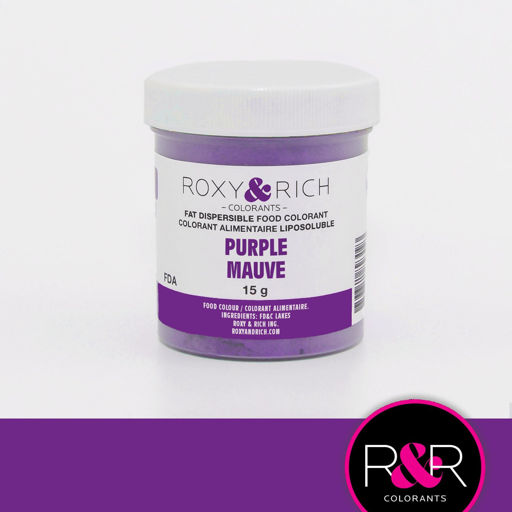 Roxy & Rich Fat Dispersible Dust Purple (# P15-B09) - 15 G - Papagino Foods Inc.
