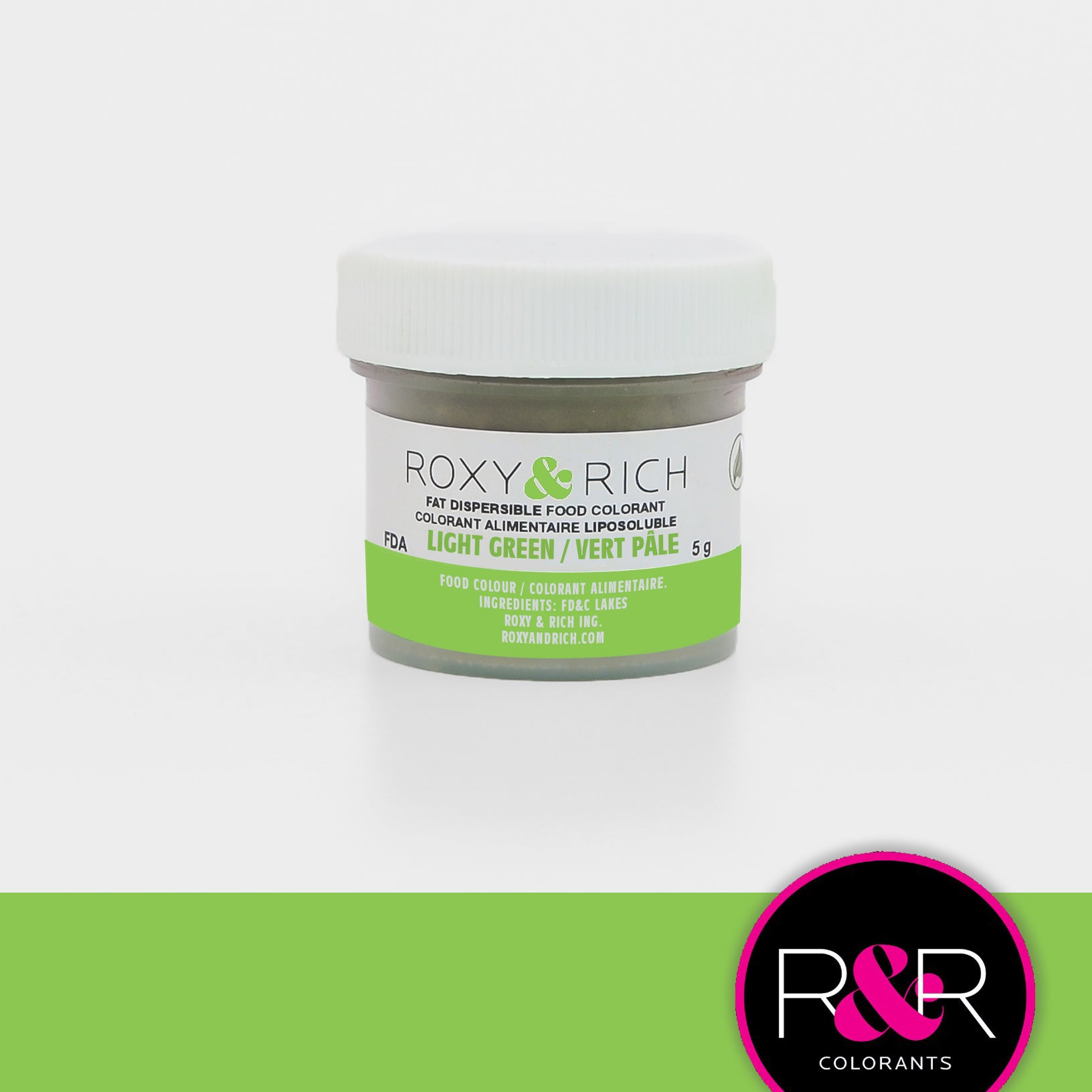 Roxy & Rich Fat Dispersible Dust Light Green (# P5-B08) - 5 G - Papagino Foods Inc.