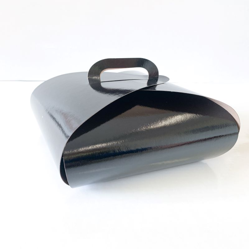 Black Tulip Cup Cake Boxes Quad 8" x 8" / 100 pack with matching cupcake insert - Papagino Foods Inc.