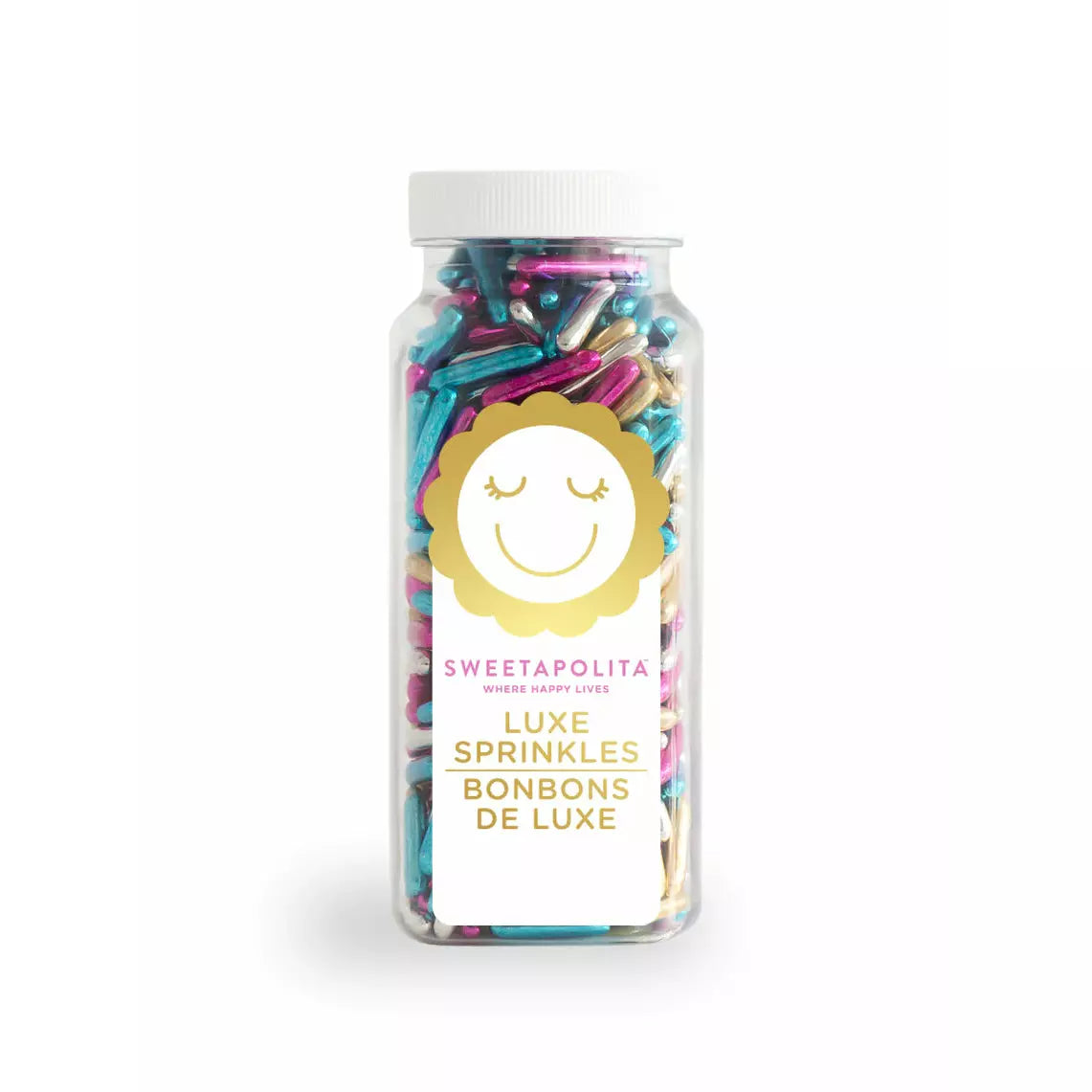 RAINBOW METALLIC RODS 4 oz Bottle **BBD Oct 2023** (Net Weight 3.5 oz) Sweetapolita - Papagino Foods Inc.
