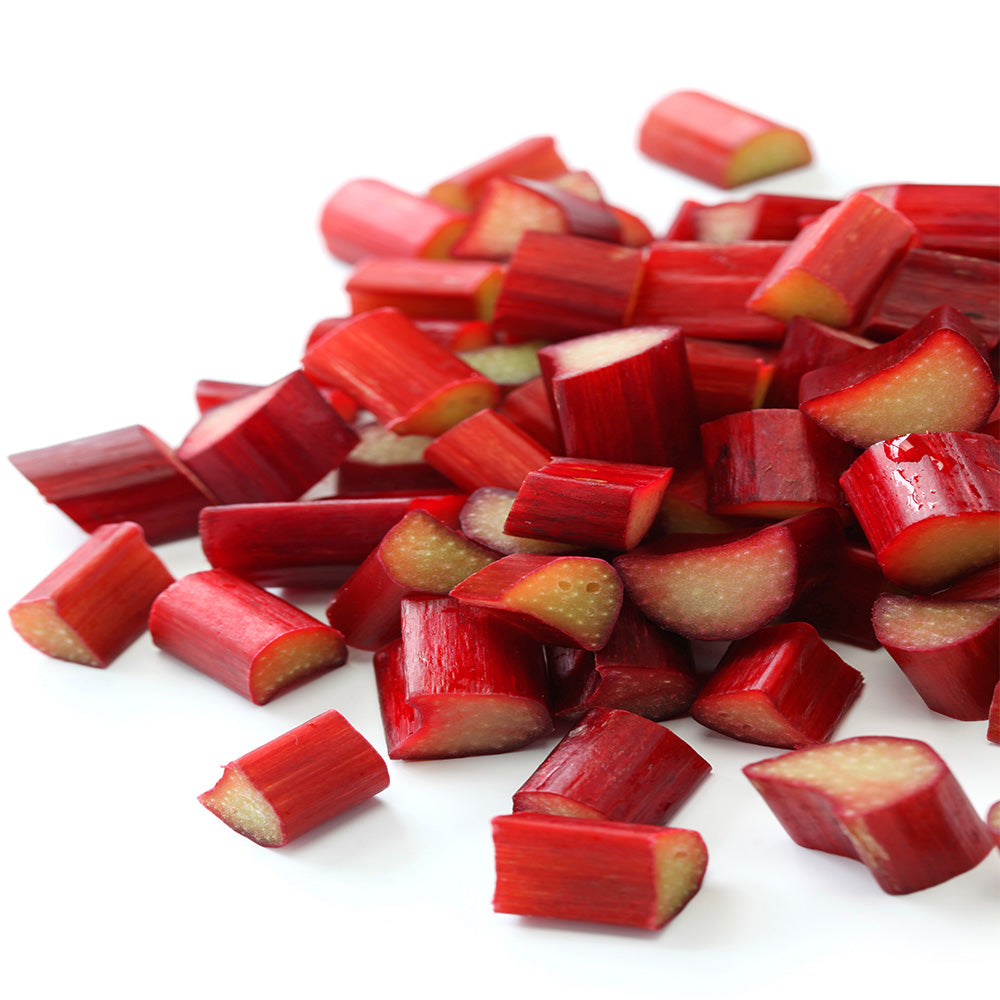Frozen IQF Rhubarb Sliced 30 lb (Pickup Only) - Papagino Foods Inc.