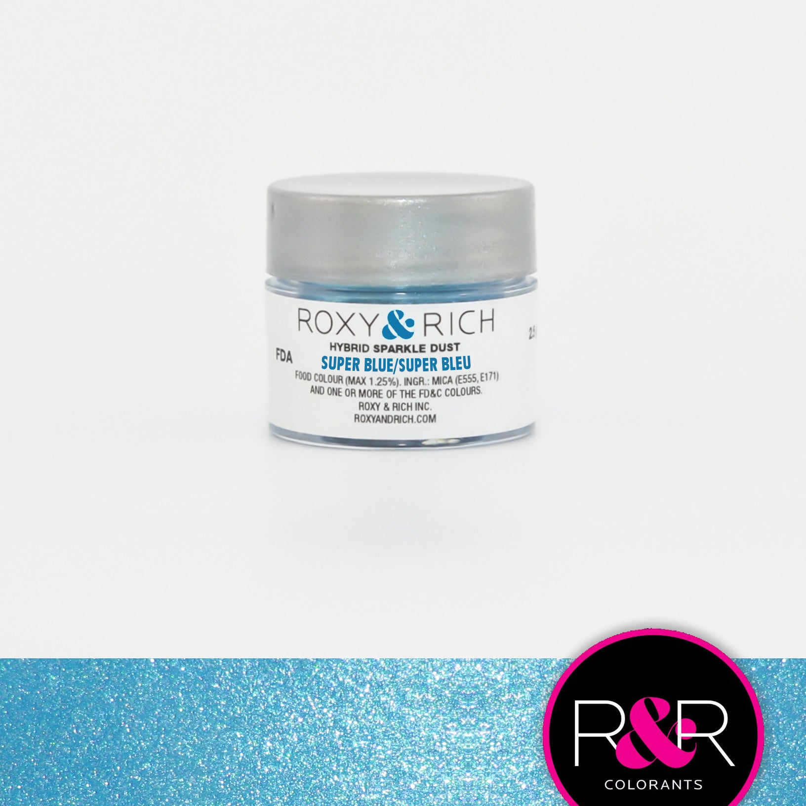 Roxy & Rich Hybrid Sparkle Dust Super Blue (#S2-007) - 2.5 gm - Papagino Foods Inc.