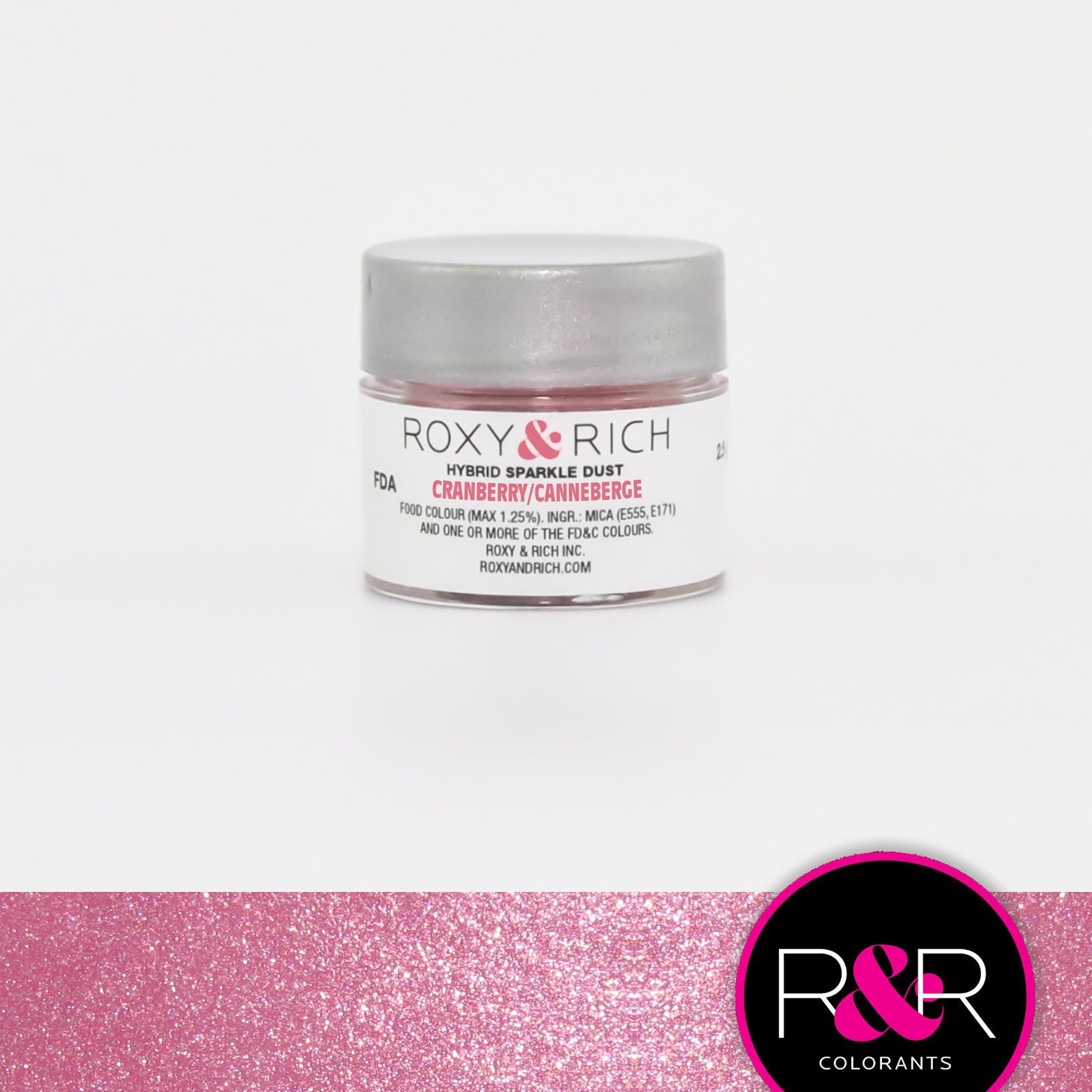 Roxy & Rich Hybrid Sparkle Dust Cranberry (#S2-031) - 2.5 gm - Papagino Foods Inc.