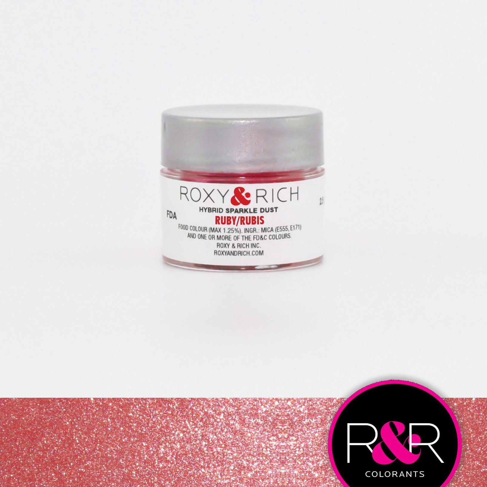 Roxy & Rich Hybrid Sparkle Dust Ruby (#S2-032) - 2.5 gm - Papagino Foods Inc.