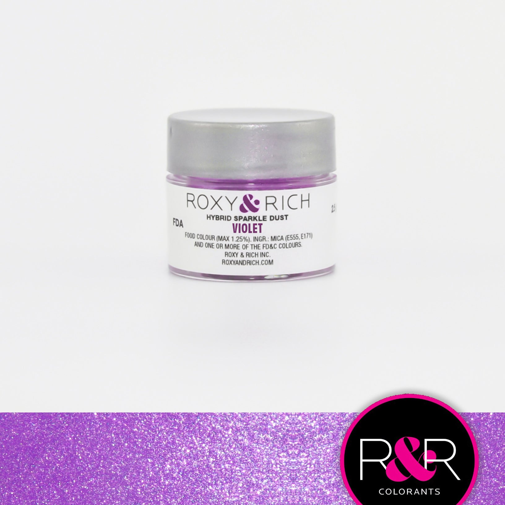Roxy & Rich Hybrid Sparkle Dust Violet (#S2-042) - 2.5 gm - Papagino Foods Inc.
