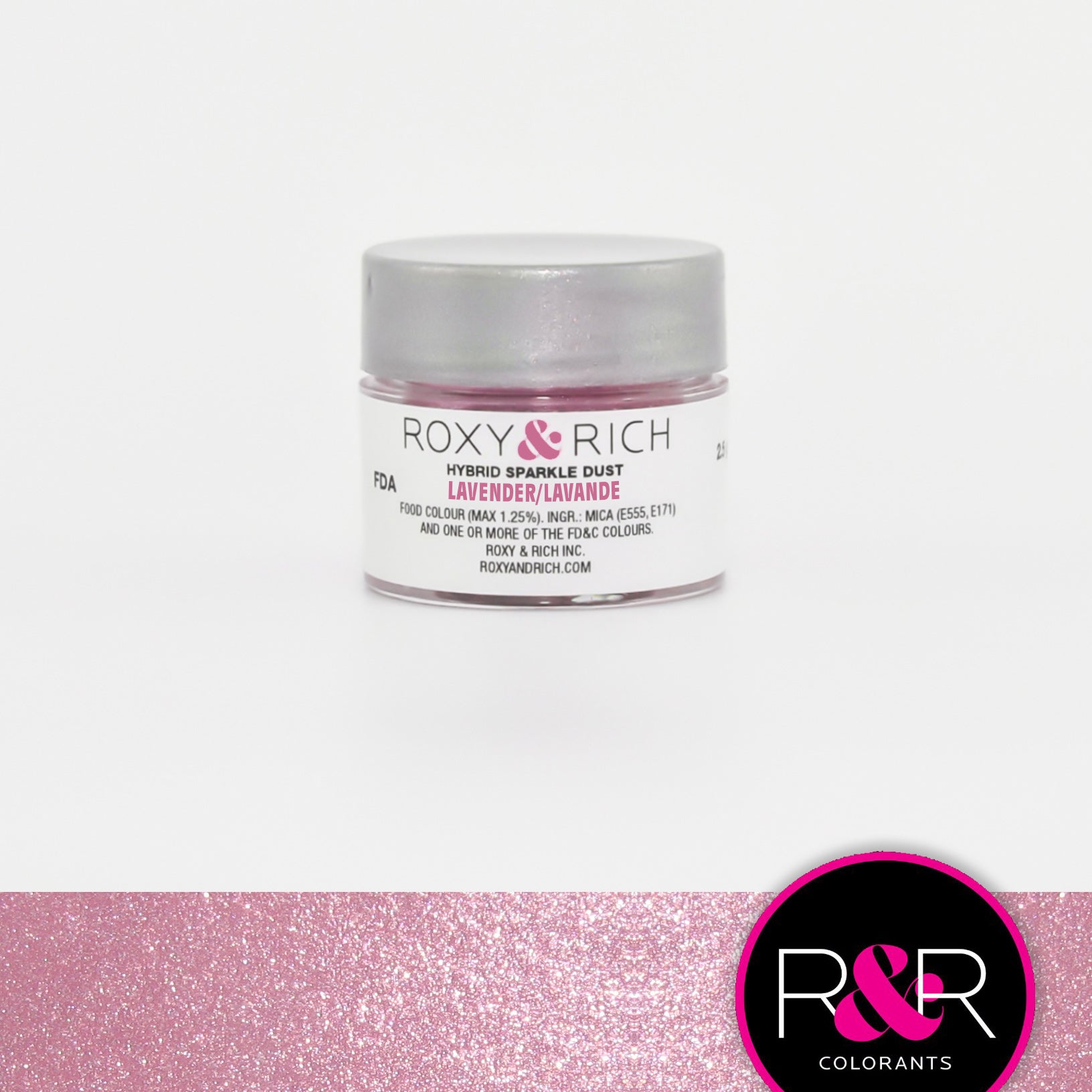 Roxy & Rich Hybrid Sparkle Dust Lavender (#S2-044) - 2.5 gm - Papagino Foods Inc.