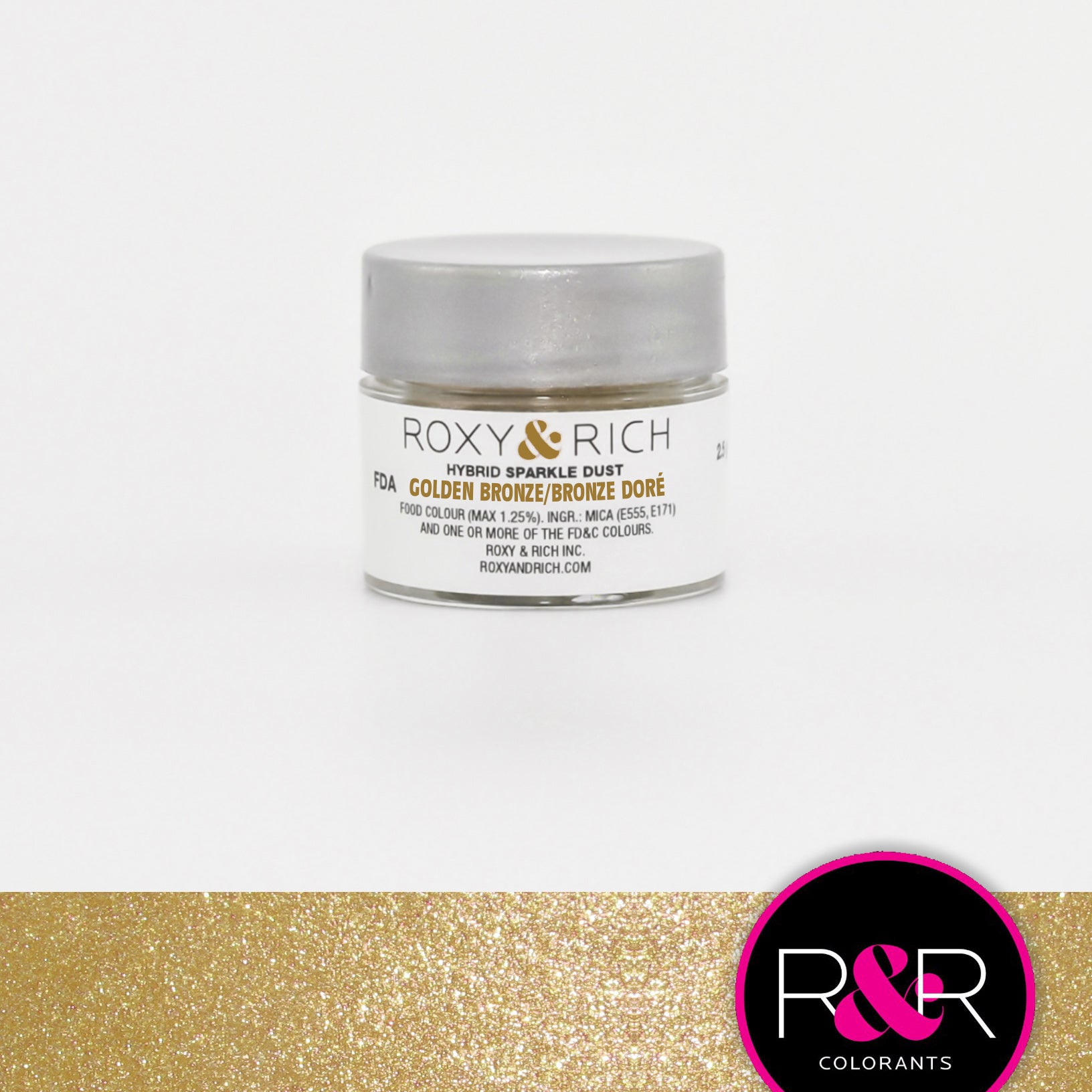 Roxy & Rich Hybrid Sparkle Dust Golden Bronze (#S2-051) - 2.5 gm - Papagino Foods Inc.