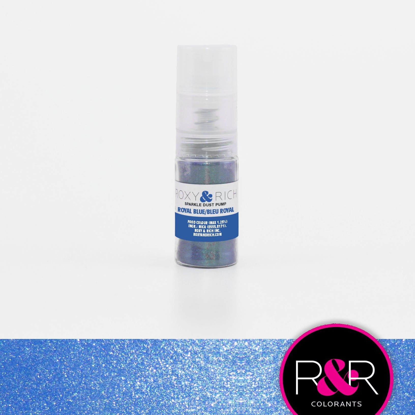 Roxy & Rich Sparkle Dust Pump Highlighter Royal Blue (# S4-005P) - 4 G - Papagino Foods Inc.