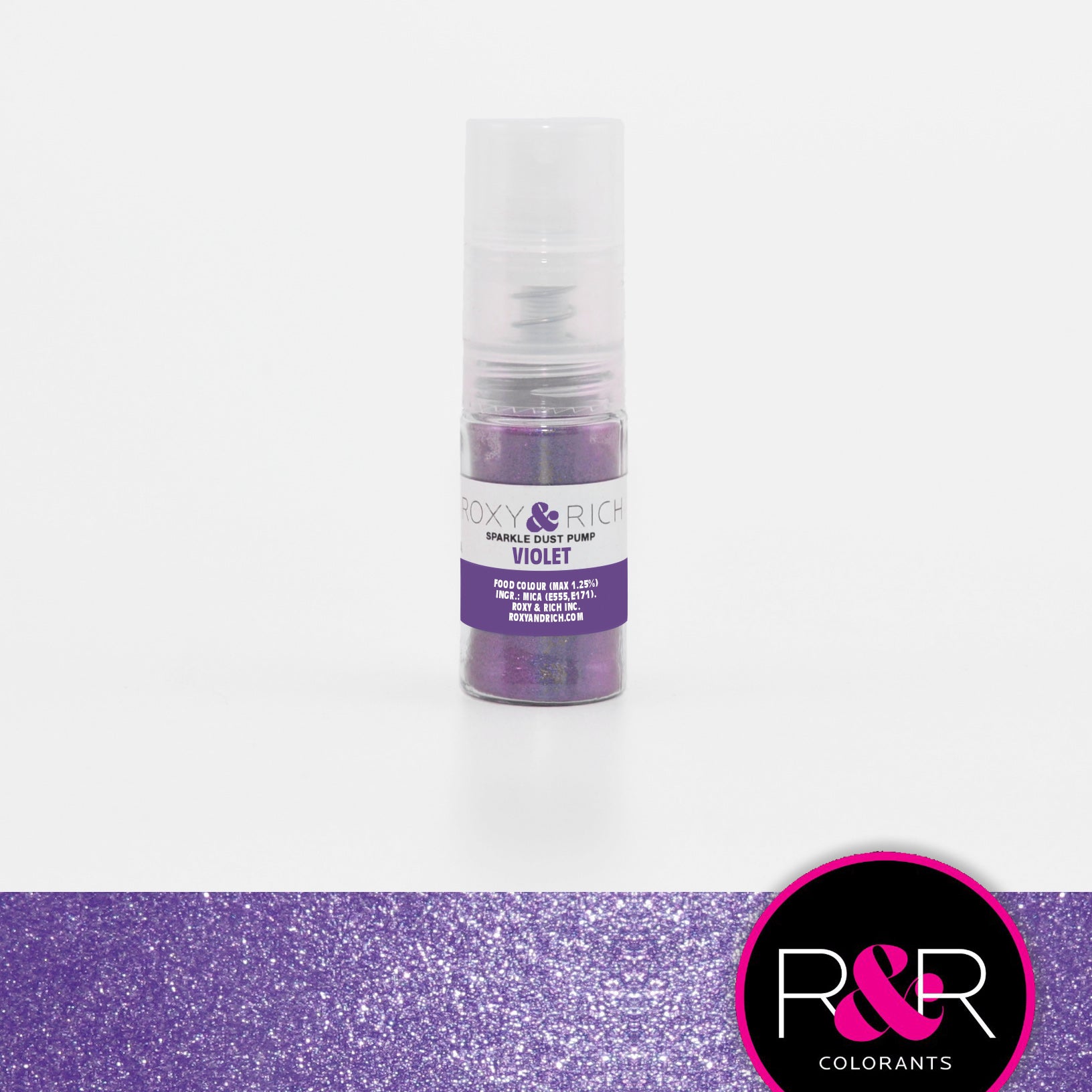 Roxy & Rich Sparkle Dust Pump Highlighter Violet (# S4-042P) - 4 G - Papagino Foods Inc.