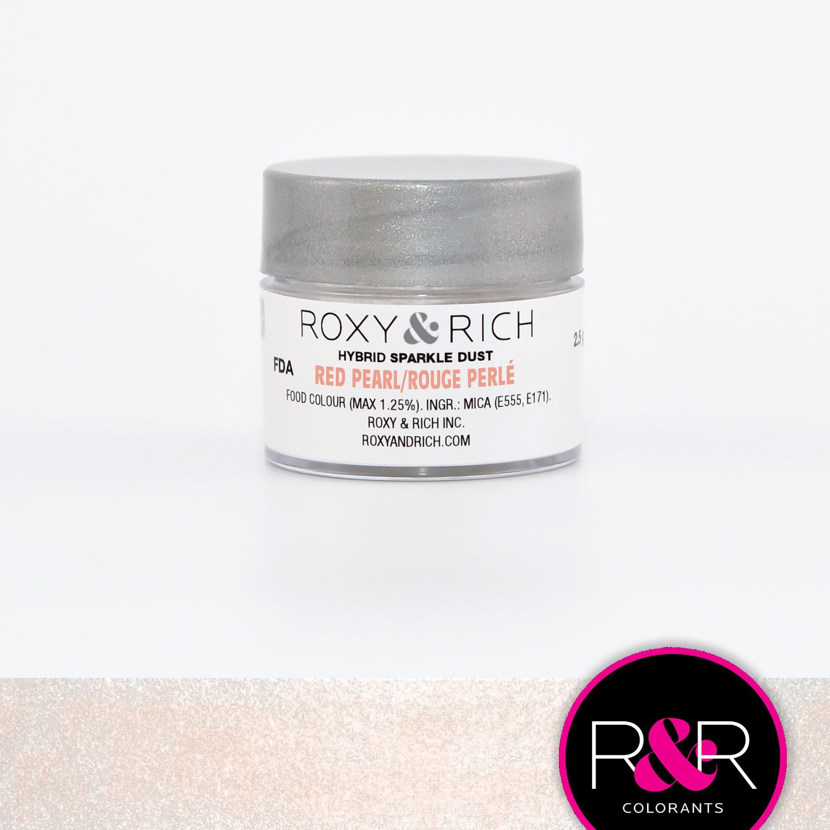 Roxy & Rich Hybrid Sparkle Dust Red Pearl (#SP2-002) - 2.5 gm - Papagino Foods Inc.
