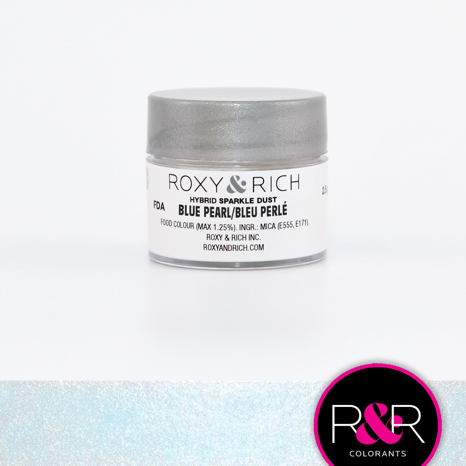 Roxy & Rich Hybrid Sparkle Dust Blue Pearl (#SP2-003) - 2.5 gm - Papagino Foods Inc.