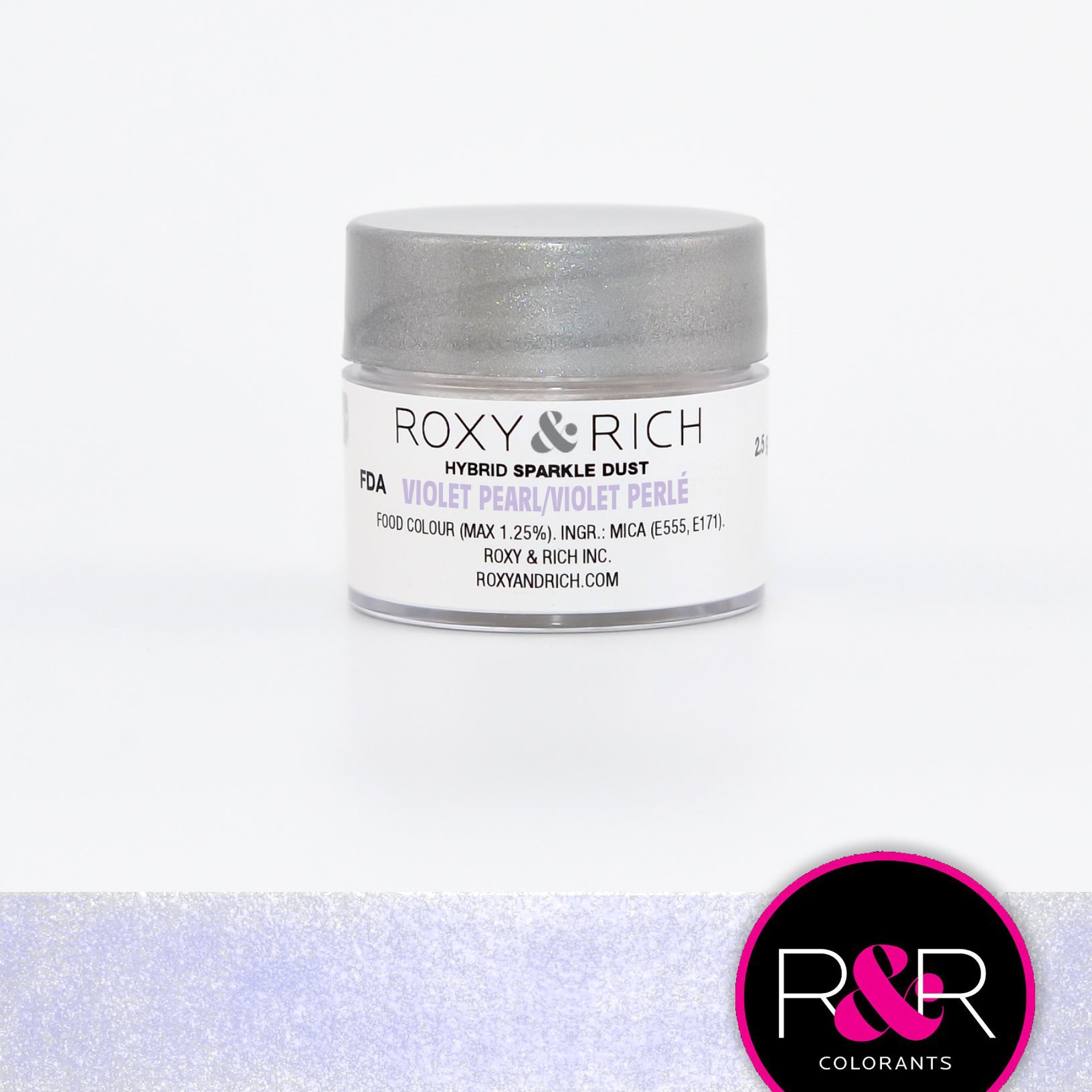 Roxy & Rich Hybrid Sparkle Dust Violet Pearl (#SP2-005) - 2.5 gm - Papagino Foods Inc.