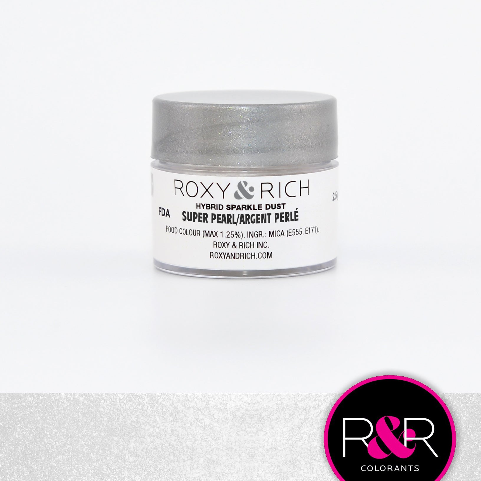 Roxy & Rich Hybrid Sparkle Dust Super Pearl (#SP2-006) - 2.5 gm - Papagino Foods Inc.