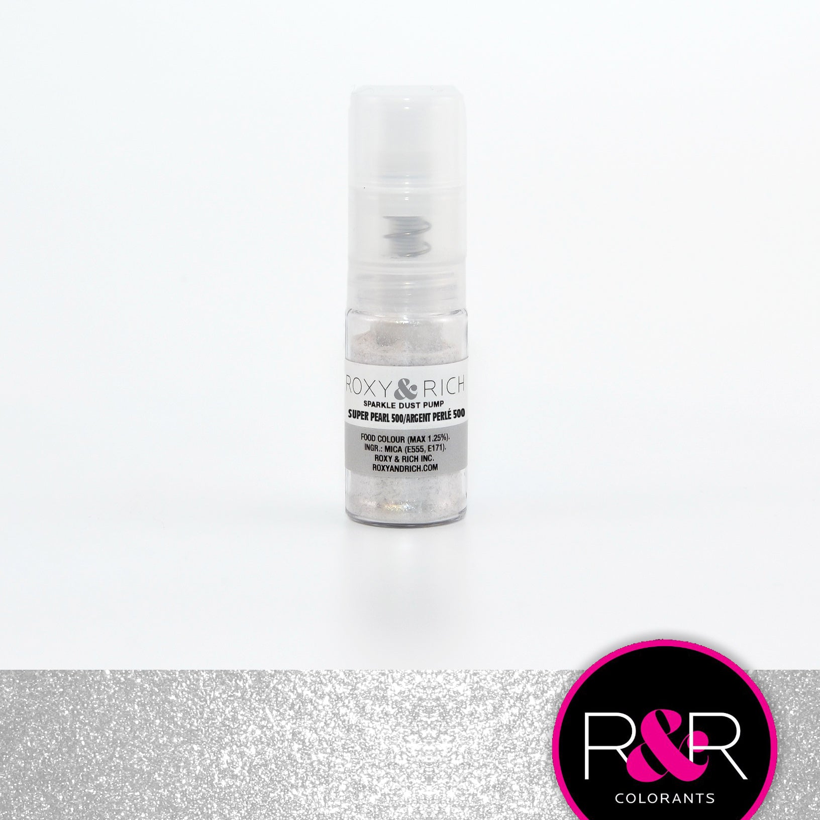 Roxy & Rich Sparkle Dust Pump Super Pearl 500 (# SP4-009P) - 4 G - Papagino Foods Inc.