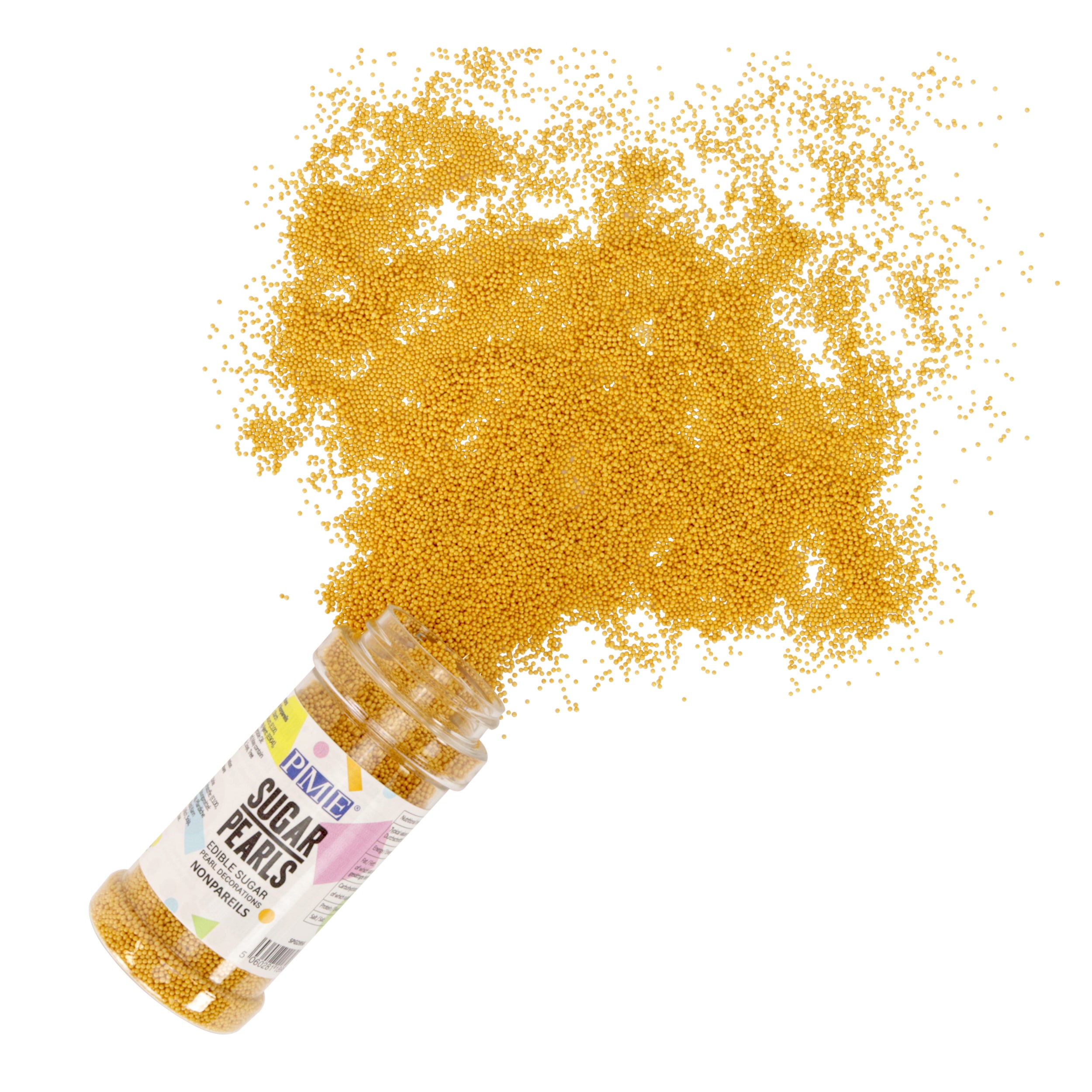 PME Sugar Pearls - Gold 4mm (60g / 1.2oz) - Papagino Foods Inc.