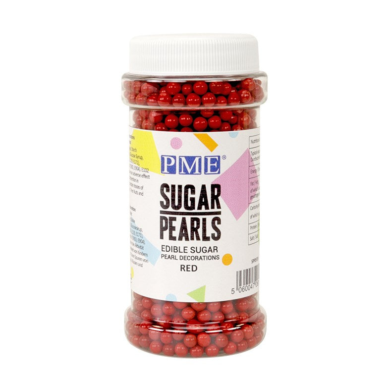 Sugar Pearls - Red (100g / 3.5 oz) #SPR939 - Papagino Foods Inc.