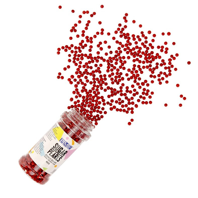 Sugar Pearls - Red (100g / 3.5 oz) #SPR939 - Papagino Foods Inc.