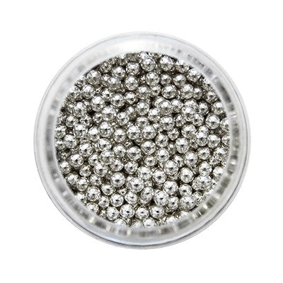 Silver Sugar Pearls - 4mm (25g / 0.88oz) #SPS951 - Papagino Foods Inc.